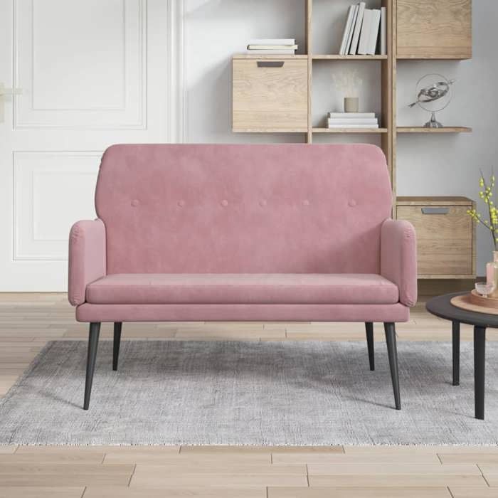 Economique Banc-Banquette - BONNIE - Rose 108x79x79 cm Velours EUXT343303