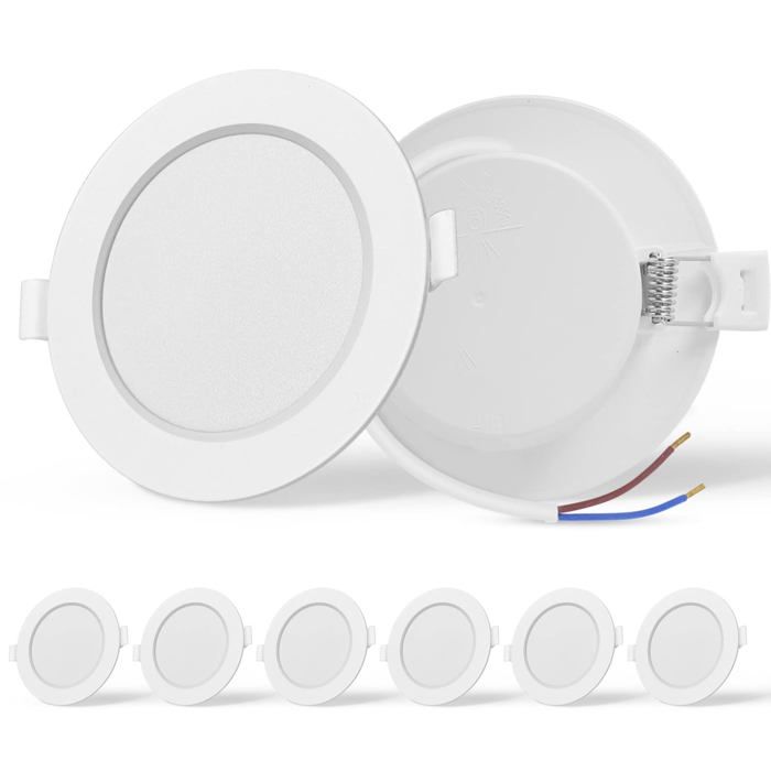 Spot encastré plafond - AIMOONSA - Lot de 6 LED Spot Encastré - 9W (≡72W) - 4000K - Ø découpe 90-110mm