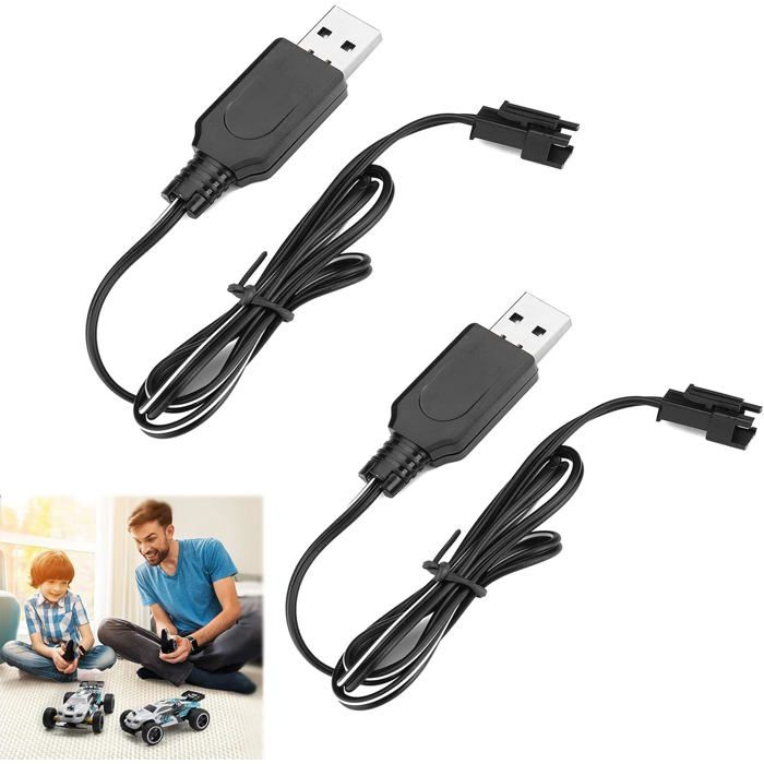 Lot de 2 Chargeurs USB 3 7V avec Câble pour Batteries NiCd/NiMH/LiPo – Prise SM-2P – Compatibles Voitures RC Drones FPV Lot de 2 Chargeurs USB 3 7V avec Câble pour Batteries NiCd/NiMH/LiPo – Prise SM-2P – Compatibles Voitures RC Drones FPV