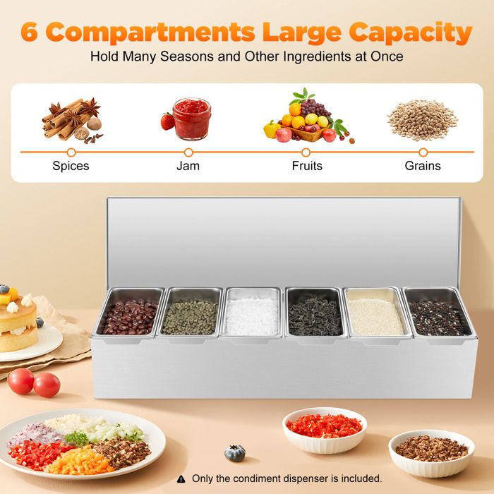 Denmay Station Pizza Inox 1 Grand + 3 Petits Récipients Avec Couvercles – Support Table Barbecue & Cuisine