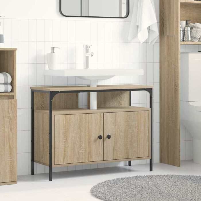Autumn saleMeuble pour Vasque à Poser/Meuble WC - Meuble de Lavabo de Salle de Bain Marron 80 x 30 x 60 cm 2025340044