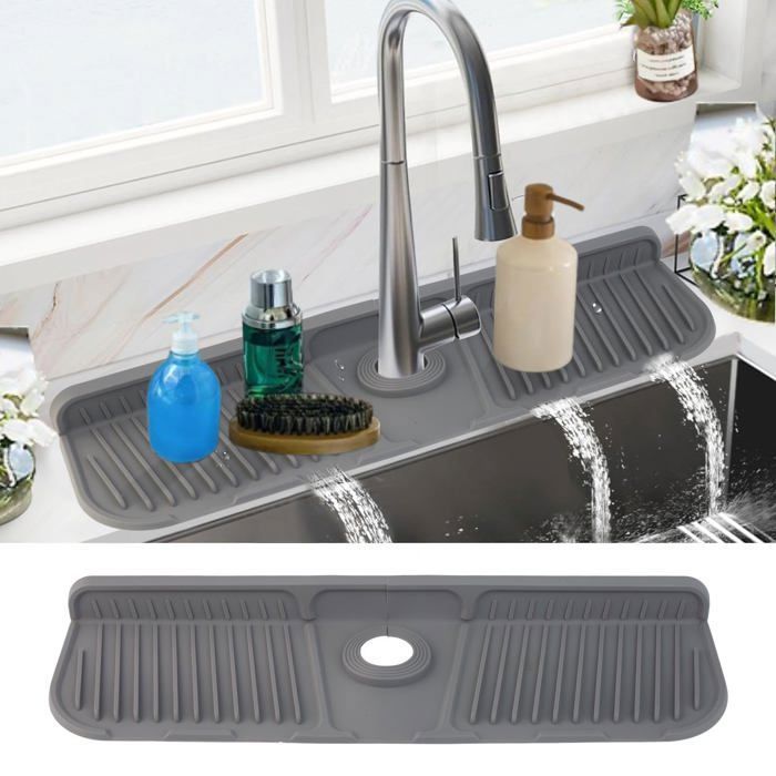 SHINING HOUSE4pcs Protection Anti-éclaboussures Pour évier De Cuisine Poignee De Robinet En Silicone Bac Recuperateur Degouttement Tapis Absorbant Pour Evier De Cuisine Tapis Devier Pour Salle D 82984789