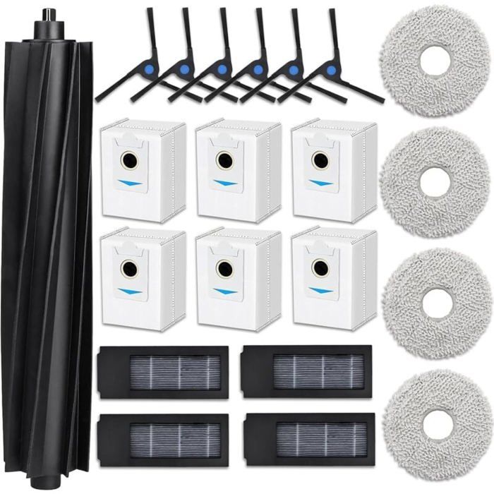 Wiseten 16 stuks accessoires stofzakken voor Ecovacs Deebot X2 Omni/X2 Omni Combo/X2 Omni Complete/T30S/X5 Omni robotstofzuiger reserveonderdelen accessoireset, 8 stofzuigerzakken, 4 schoonmaakdoeken