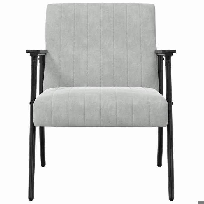 TOP 2026 Chaise Relax - 1 place Fauteuil - Gris clair 59x75x78 cm Velours FF5097