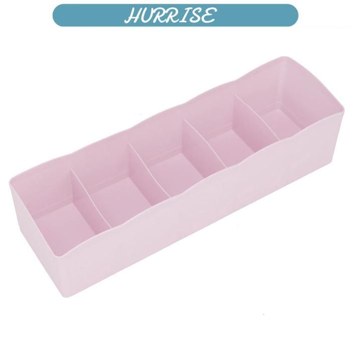 Sonew Séparateur de tiroir Organisateur de Tiroir en Plastique Panier de Sous-Vêtements Chaussettes avec 5 meuble boite Violet Rose
