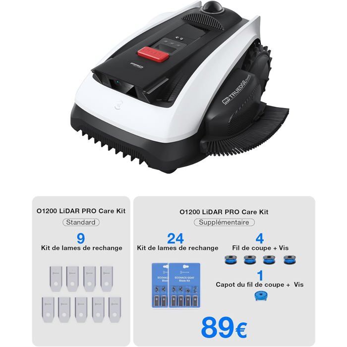Ecovacs Goat O1200 LiDAR Pro Care Kit Robot Tondeuse sans Fil 1200 m2