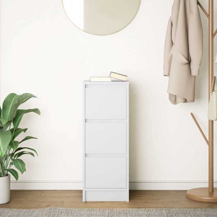 Bahut/Commode couloir - Blanc SWEETY Buffet blanc 29 5x34x76cm - bois dingénierie CL95099538721