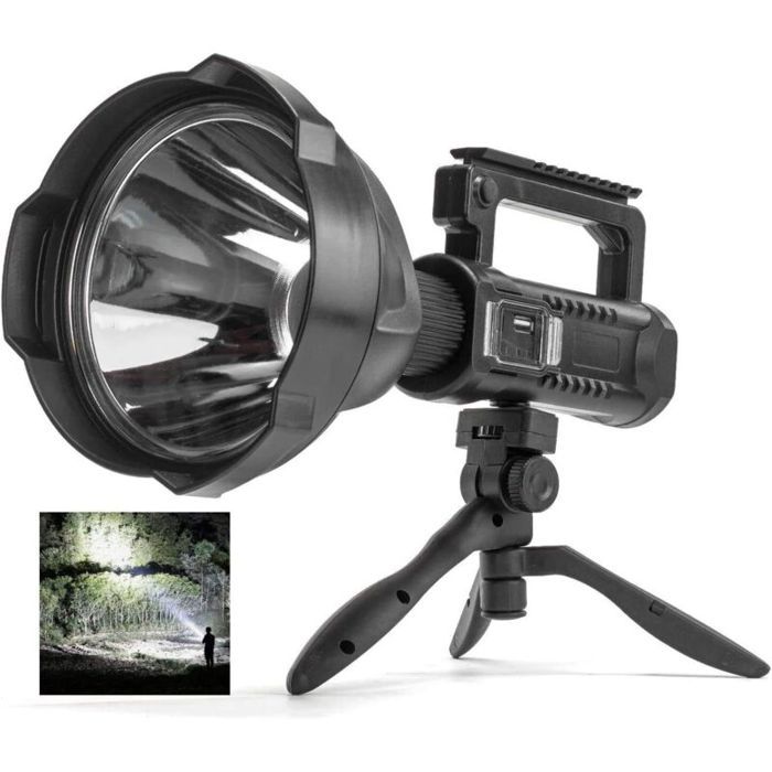 Lampe torche LED - 8000 lumens - Rechargeable - Multifonctionnelle - Camping - Pêche - Projecteur - Longue portée