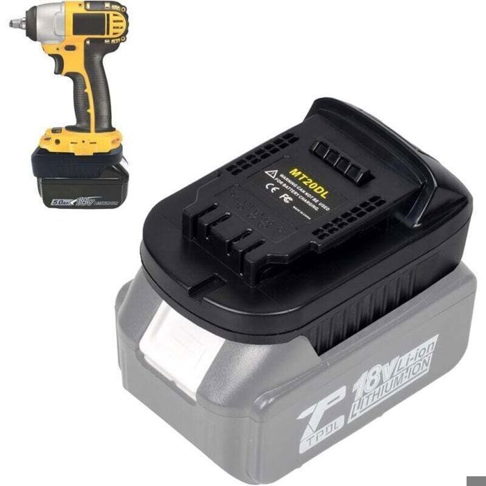 Adaptateur de batterie MT20DL compatible avec les batteries au lithium Makita 18v peut être converti en batteries au lithiu Femeo