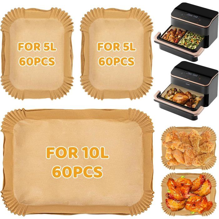 180 Pièces Papier Cuisson Air Fryer Pour Cosori Air Fryer 10L Twinfry Accessoire Airfryer Papier Sulfurisé Pour Air Fryer Cosori