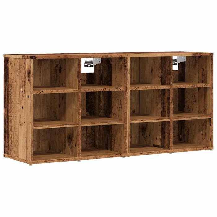 Lot de 2 Armoires à Chaussures - vidaXL - meuble d’entrée - bois - vieux bois - 52 x 30 x 50 cm - 12 compartiments{wll25e}