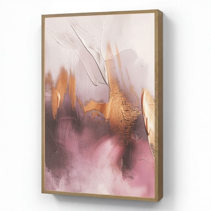 Applique Murale LED - Lampe de Chevet Murale Design - Motif Pourpre - Abstrait - Peinture - Or 70x100 cm Couleur Mauve - OnlyWow