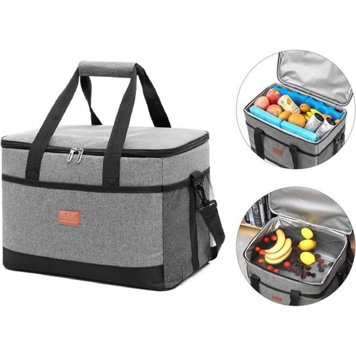 Sac Isotherme Courses, Imperméable Pliable Lunch Bag, Sac Isotherme Pliable  pour les Courses, Sac Repas Portable Sac-Glacière pour Plage Pique pour