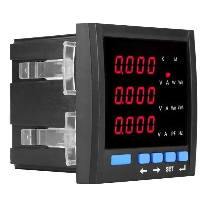 Ampèremètre Voltmètre triphasé Numérique à LED Compteur Noir Programmable  et Multifonctionnel - Cdiscount Bricolage