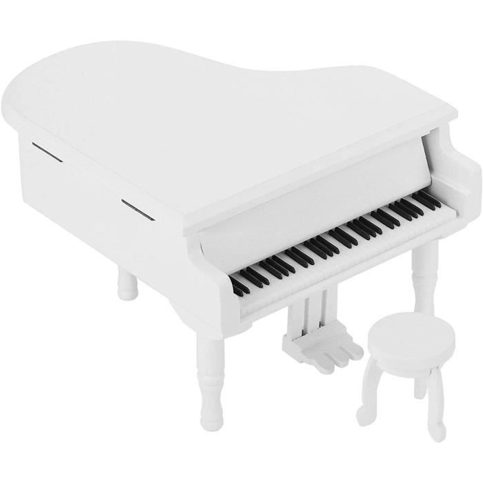 Modèle De Piano Miniature En Bois – Piano Noir Avec Banc Et étui, Décoration Bureau Ou Maison, 10x9x4,5 Cm
