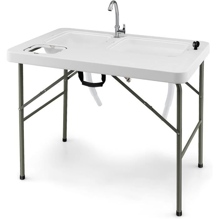 GYMAX Évier de Camping Portable, avec 2 Réservoir 17L et 24L & Porte- Serviettes, Station de Lavage des Mains avec roulettes, Distributeur d'eau pour Voyage GYMAX Évier de Camping Portable, avec 2 Réservoir 17L et 24L & Porte- Serviettes, Station de Lavage des Mains avec roulettes, Distributeur d'eau pour Voyage