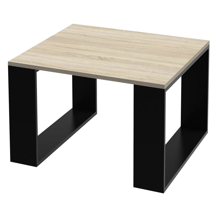 Table Basse De Jardin En Aluminium Noir - Dimensions 65 X 65 X 40 Cm, Design Moderne, Facile à Nettoyer