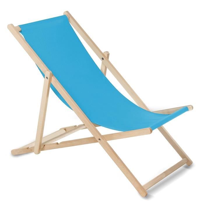 bains de soleil - greenblue fauteuil pliant hetre classique lit (bleu clair)