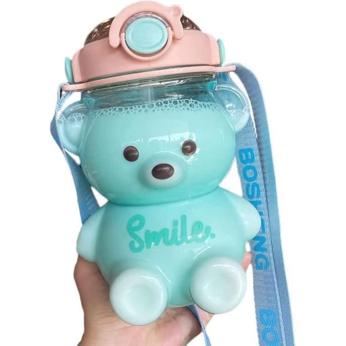 Kawaii Bear Straw Bottle, Large Kawaii Bear Shaped Water Bottle With ...
