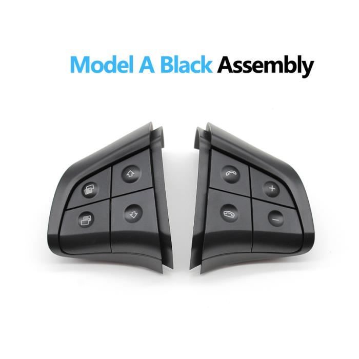 (Une assemblée noire)Kit de boutons de volant multifonctions de voiture clés de commande de téléphone pour Mercedes Benz W164 W245