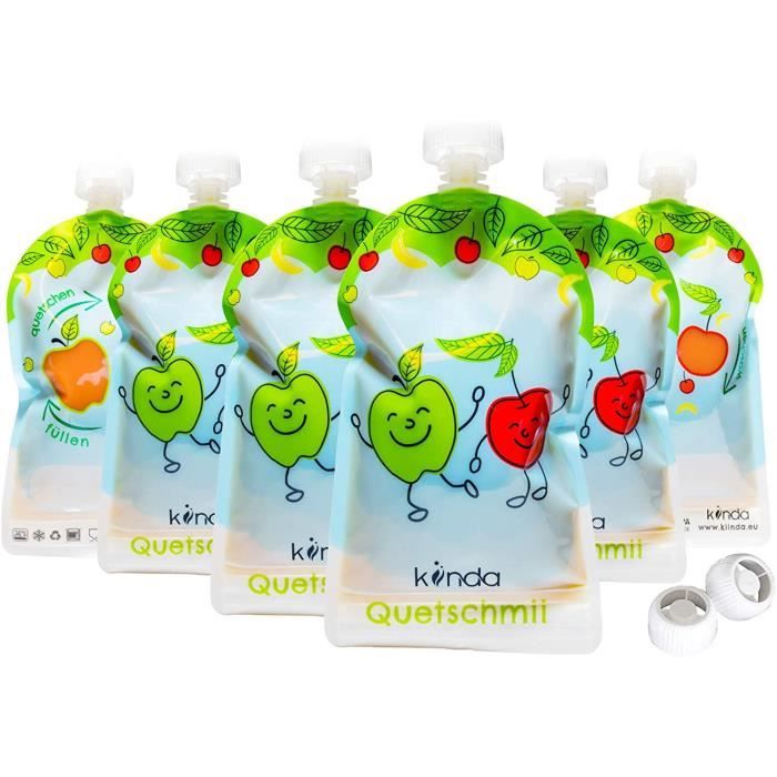 Gourdes Reutilisables Pour Compotes Et Purees 6 Pack Sans Bpa Compatibles Congelateur Et Lave Vaisselle 175 Ml Cdiscount Puericulture Eveil Bebe