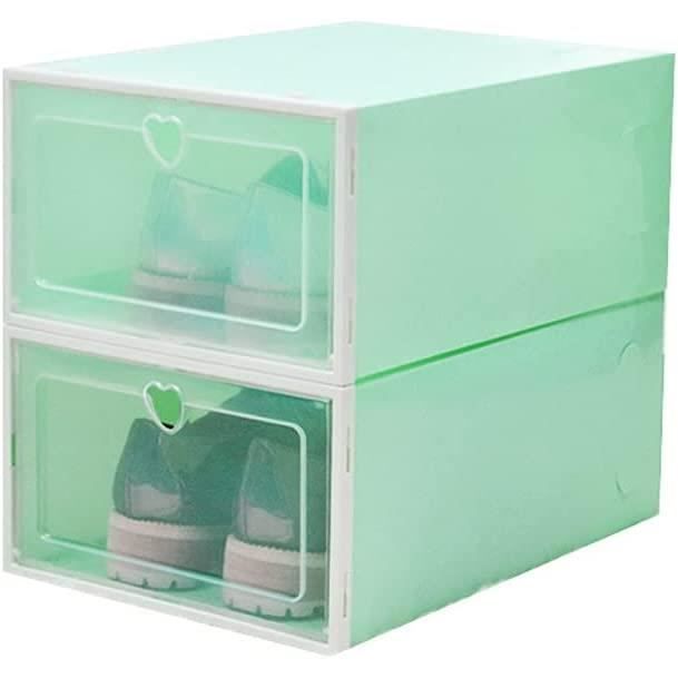 VBNZBK Boîte à Chaussures Empilable Transparente – Plastique Rigide, Porte Magnétique, Rangement Chaussures Taille 46, 1 Pièce