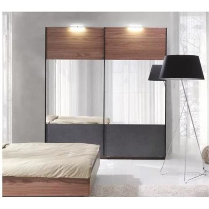 Armoire Renato 2 Portes Coulissantes Avec Miroirs Garde Robe Pour