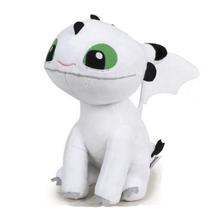 Peluche Dragons 3 Bebe Dragon blanc 20 cm Cdiscount Jeux Jouets