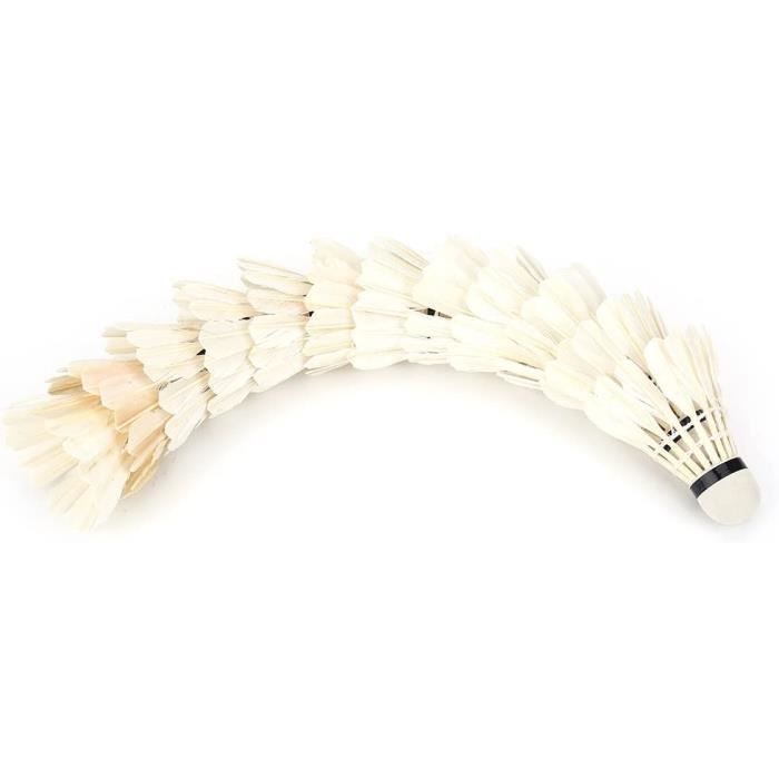 Lot De 6 Volants De Badminton Professionnels En Plumes De Canard - Blanc Pour Entraînement Et Loisir