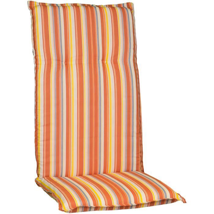 4x Coussins Pour Chaises Extérieures Dossier Haut "Barcelona" 118x50x6