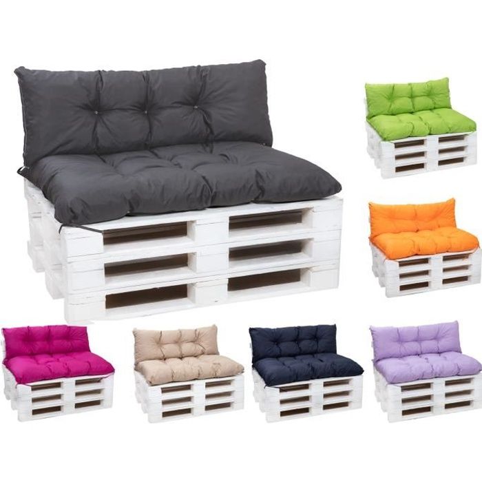 Coussins pour palettes - coussins canapé Assise (120x60cm) et