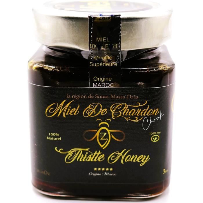 Miel de Chardon du Maroc 100% Authentique 100% Pur. 300 g +Cuillère à Miel en bois&nbsp;&nbsp;Offert.