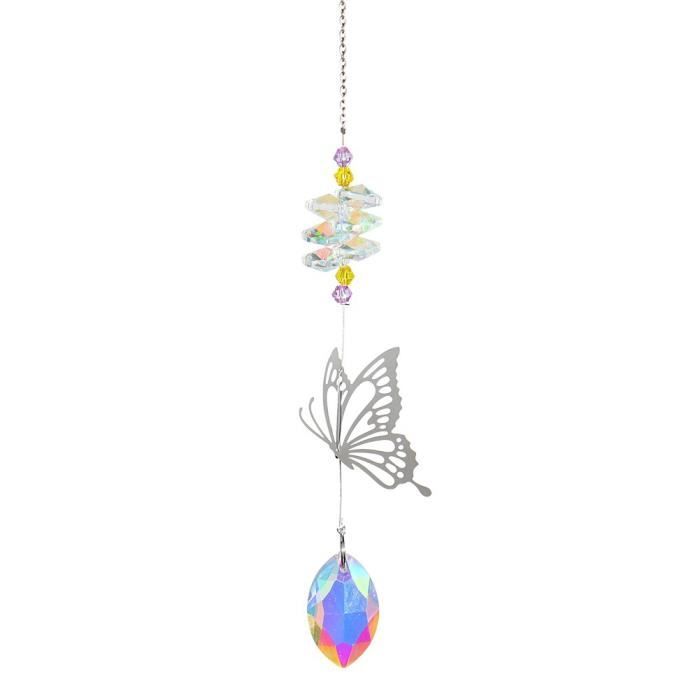 Décoration Papillon En Acrylique Avec Strass - Attrape-soleil Pour Fenêtre, Sac, Rétroviseur - Effet Arc-en-ciel