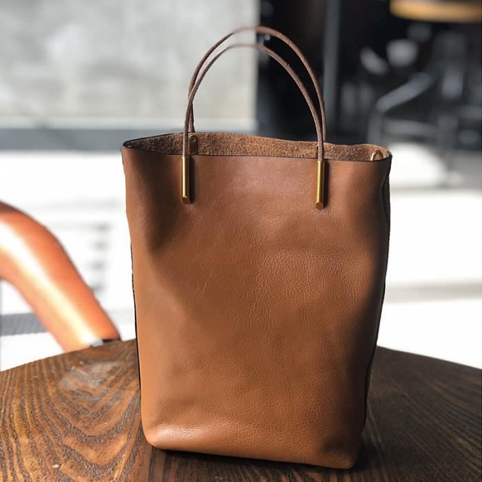 Sac a main shop cuir marron femme