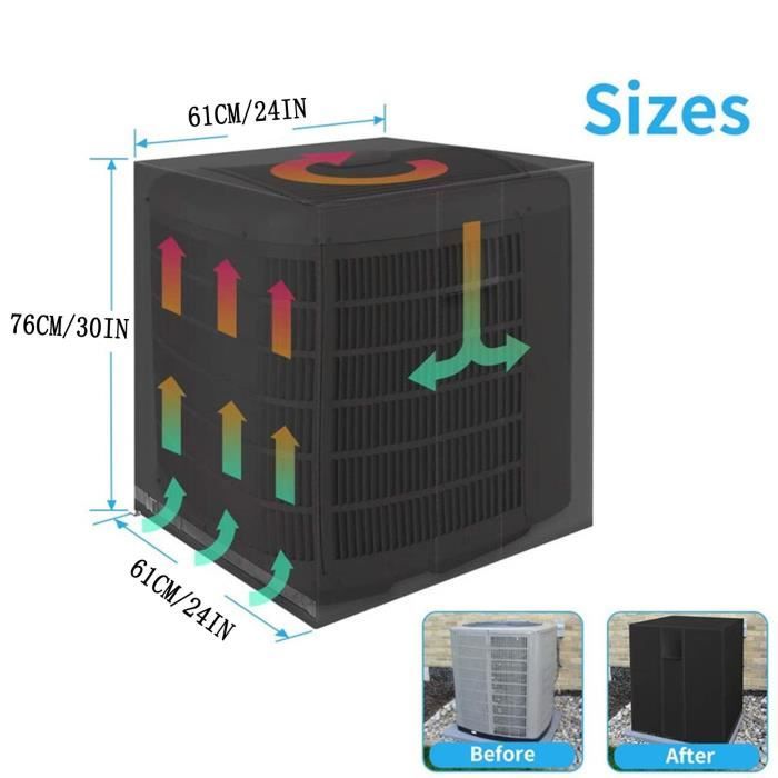 Protection Unité Extérieure Anti-intempéries Housse Climatiseur Extérieur Cikonielf - Protection Anti-poussière, étanche Et Anti-UV - 3 Tailles Disponibles Housse Climatiseur Exterieur