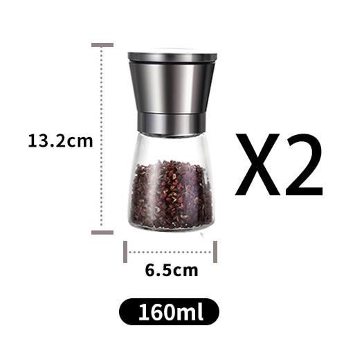 2 Moulins à Sel Et Poivre Manuels - Mini Broyeur Céramique Pour Sel Himalaya Et épices Voyage