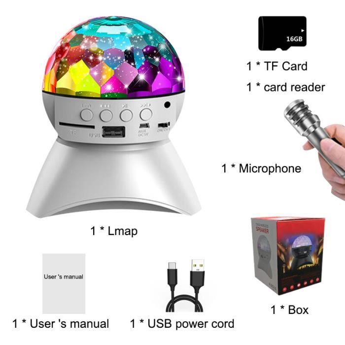 Boule Disco Sans Fil EUARY - 60 Motifs, Batterie 4500 MAh, Télécommande, USB, Pour Fêtes Et Soirées