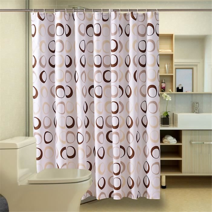 Salle de bain rideaux polyester imperméable rideau de douche avec crochets Hot Salle de bain rideaux polyester imperméable rideau de douche avec crochets Hot