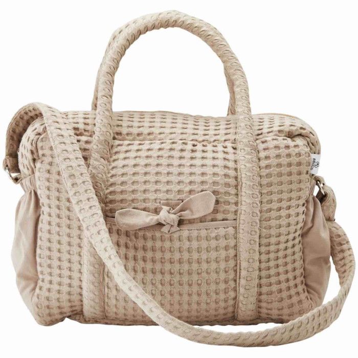 Sac à langer en coton gaufré 28 x 42 cm Beige Cdiscount