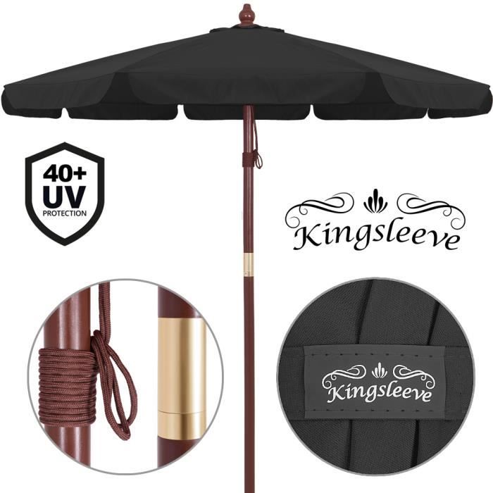 Parasol D'extérieur 3 Mètres De Diamètre - Aluminium Avec Manivelle, Protection UV50+, Couleur Beige - 10