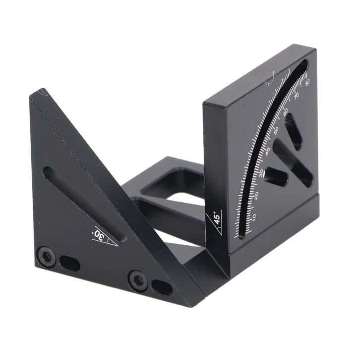 Règle Multi-Angle 3D QWORK - Rapporteur 45/90° En Alliage Aluminium Pour Bois Et Métal