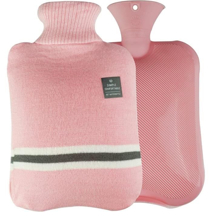 Bouillotte Bouteille Eau Chaude 2L Avec Poche Kangourou - Gris - Neuf Générique