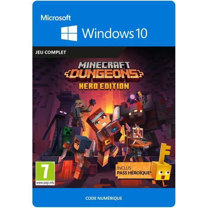 Minecraft Dungeons Hero Edition Jeu Pc A Telecharger Windows 10 A Telecharger Soldes Cdiscount