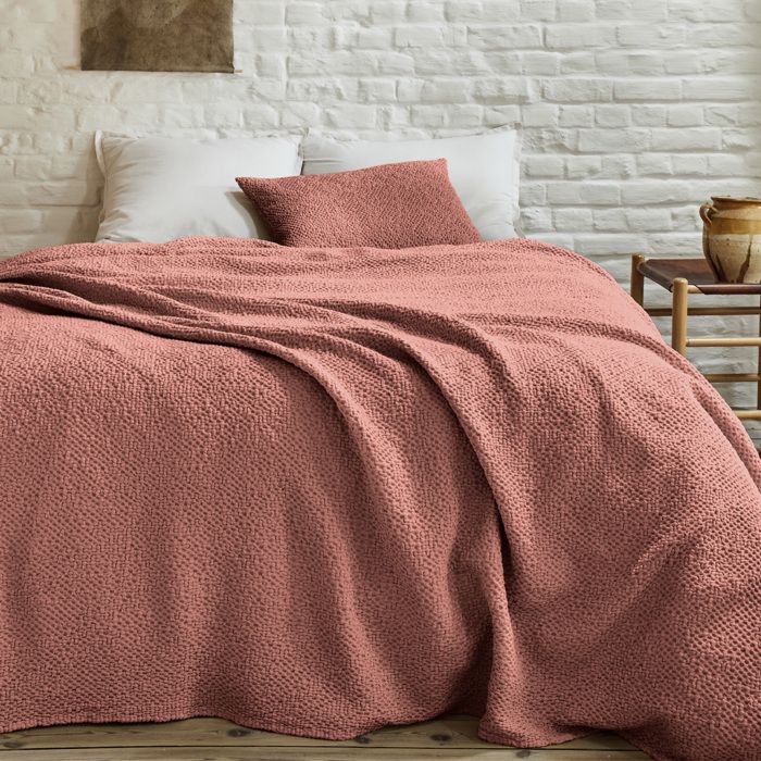 Housse de coussin en coton rose fard 40x60cm - ESSIX - Songe Housse de coussin en coton rose fard 40x60cm - ESSIX - Songe
