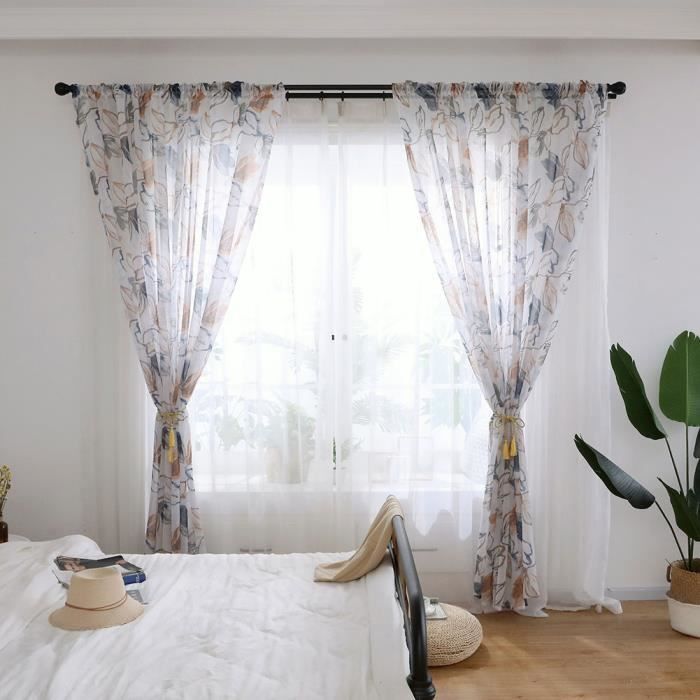 Ftinala Lot De 2 Rideaux Blancs De 160 C De Long Filtrant La Luière Qui Laissent Passer La