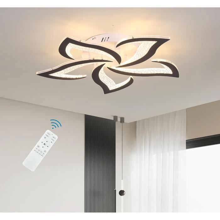 Ganeed Plafonnier LEDModerne Dimmable plafonnier couloirNoir48w3000K-6000K plafonnier fleur acrylique pour salon