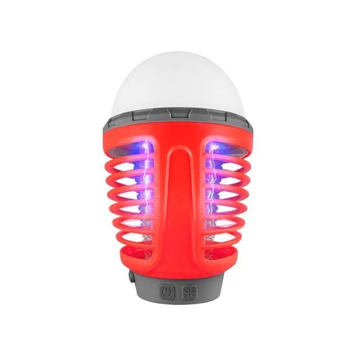 Lanterne Anti-moustique Rechargeable USB - Lampe De Camping étanche IPX6, Zappeur à Insectes, Crochet Rétractable, Lampe Torche