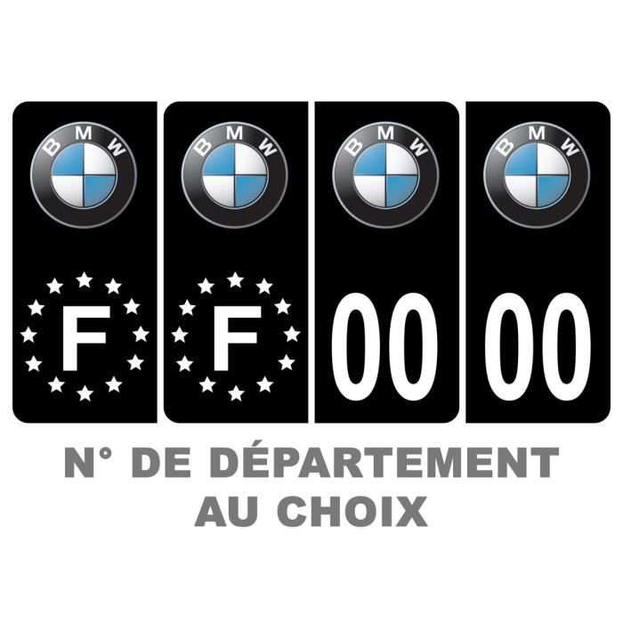 Pack 2 paires Autocollant Stickers Plaque d'immatriculation Prenium BMW  Noir - Numéro Personnalisé - Cdiscount Auto