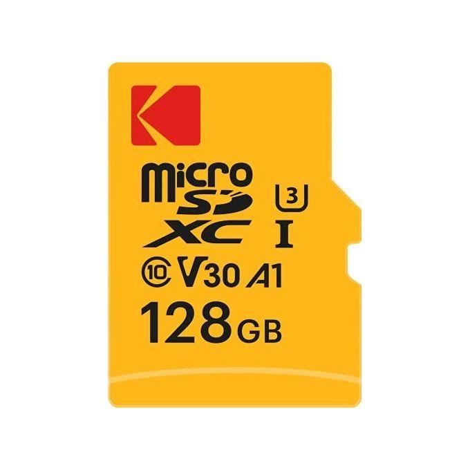 Kodak - Carte Micro SD 128 Go UHS-I U3 V30 A1 microSDHC-XC - Carte Mémoire Micro SD - Vitesse de Lecture 95MB-s Max - Vitesse dÉcri