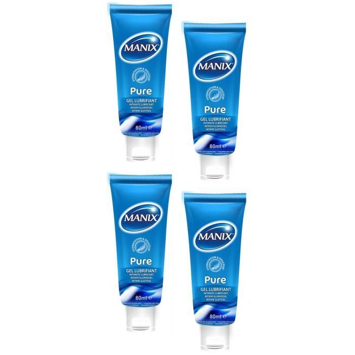 MANIX Lot de 4 Gels Lubrifiant Intime Pure  Base d eau - 80ml - Cdiscount  Au quotidien